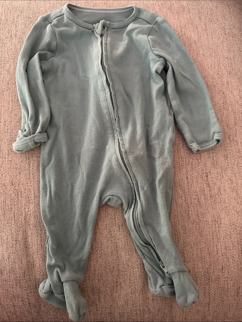 cloud island Light Teal Green 2 Way Zip-Front Footed One-Piece